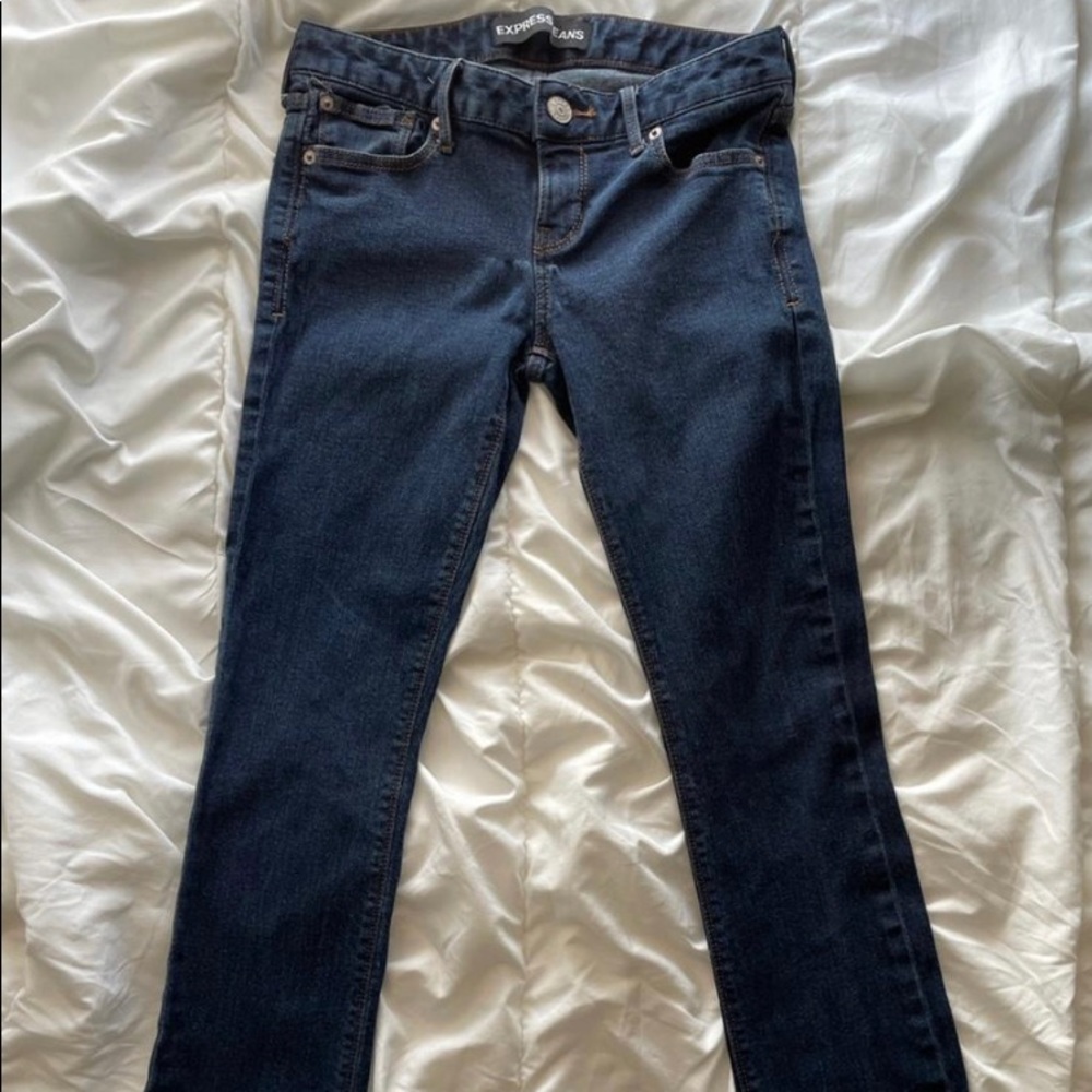 Express “Barely Boot” low rise jeans